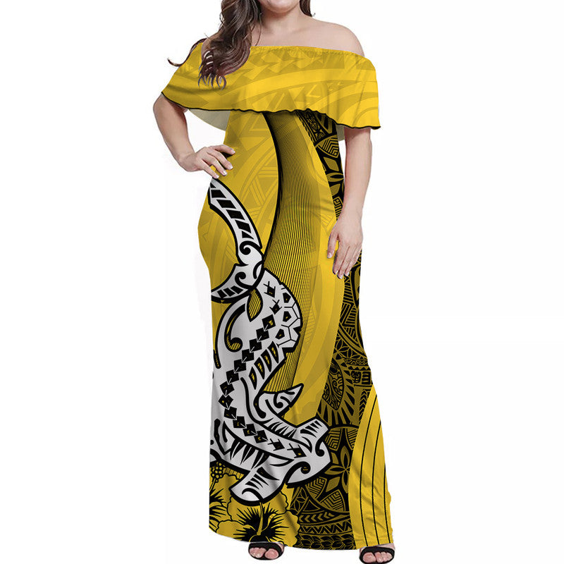 hawaiian-shark-polynesian-off-shoulder-long-dress-vibe-yellow-style
