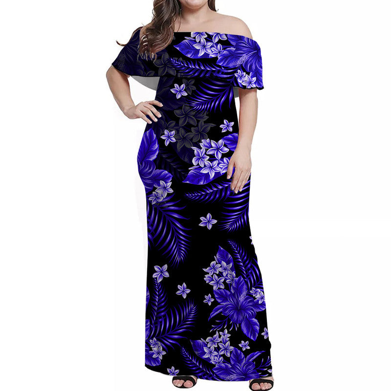 hawaii-summer-colorful-off-shoulder-long-dress-dark-blue