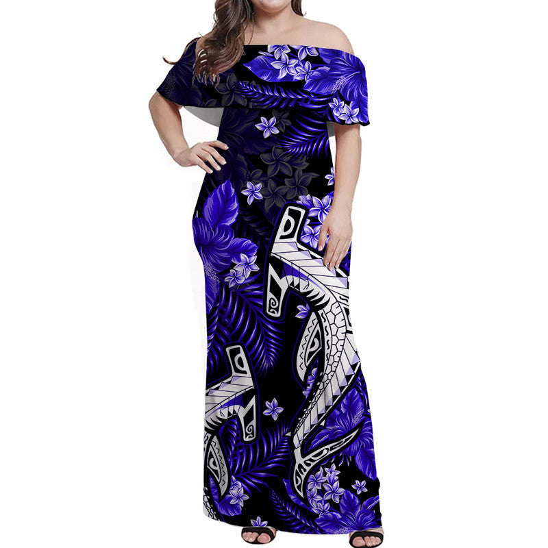 hawaii-summer-colorful-off-shoulder-long-dress-shark-dark-blue