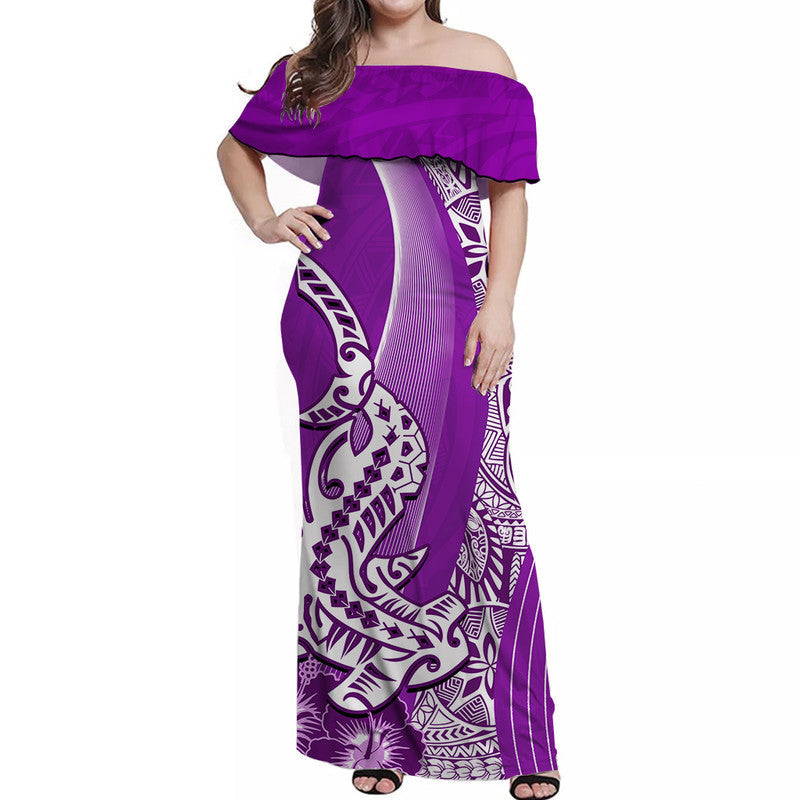 Hawaiian Shark Polynesian Matching Hawaiian Shirt And Dress Vibe Purple Style LT6 - Wonder Print Shop