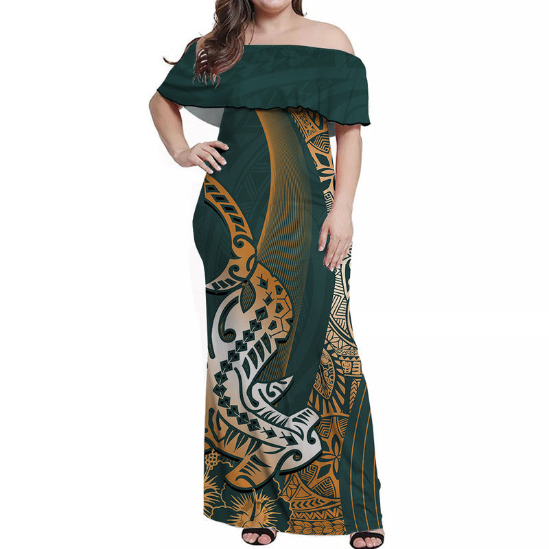 hawaiian-shark-polynesian-off-shoulder-long-dress-vibe-green-style