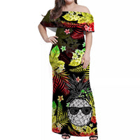 Hawaii Summer Colorful Pineapple Matching Hawaiian Shirt And Dress Reggage LT6 - Wonder Print Shop