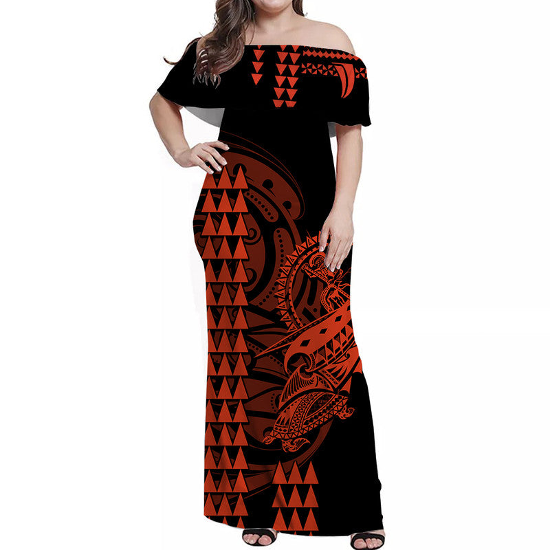 hawaii-polynesian-warrior-kakau-off-shoulder-long-dress-orange