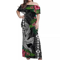 hawaii-kakau-off-shoulder-long-dress-mix-sharks-polynesian-hibiscus