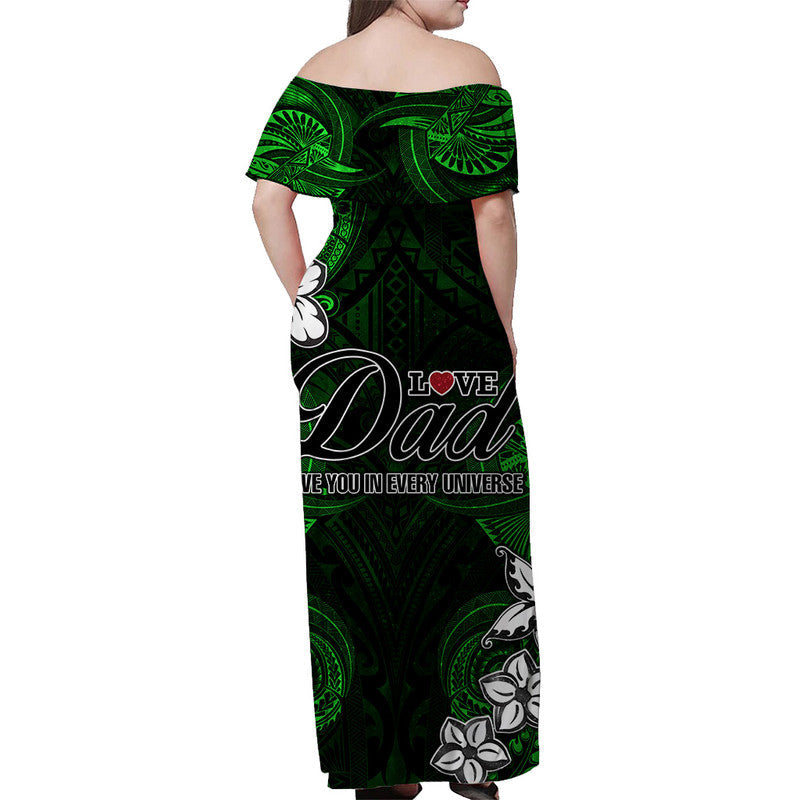 custom-personalised-polynesian-fathers-day-off-shoulder-long-dress-i-love-you-in-every-universe-green