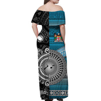 New Zealand and Fiji Matching Hawaiian Shirt And Dress Together Black LT8 - Wonder Print Shop