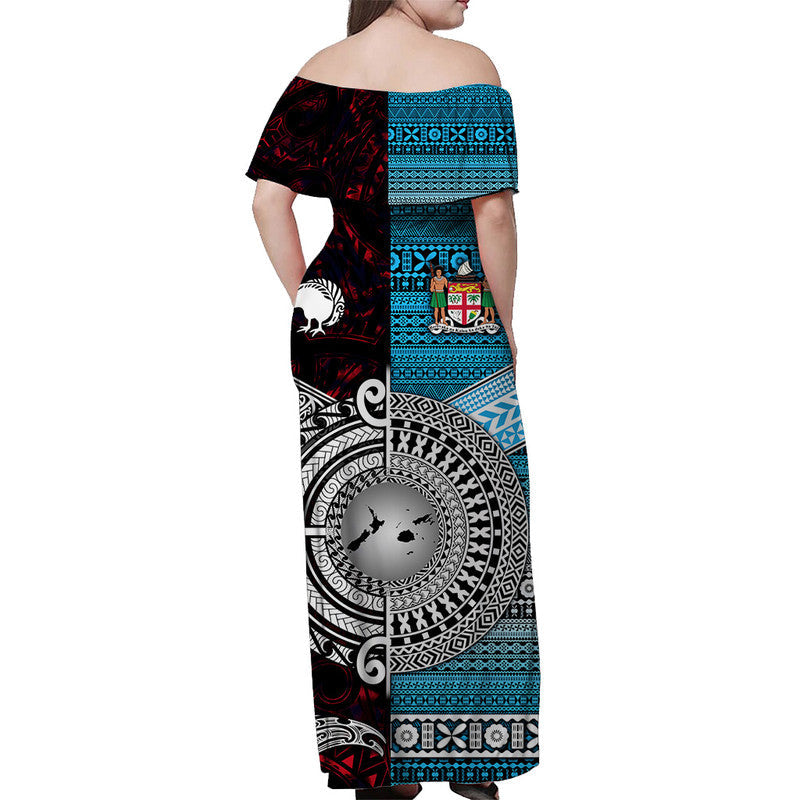 New Zealand and Fiji Matching Hawaiian Shirt And Dress Together Red LT8 - Wonder Print Shop