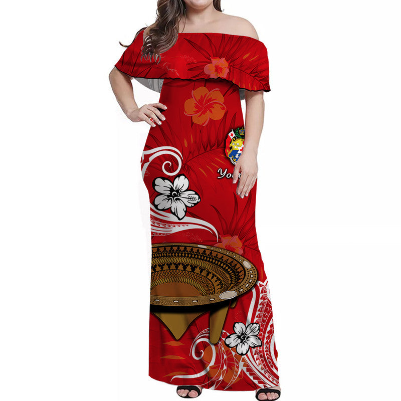 custom-personalised-tonga-kumete-kava-bowl-off-shoulder-long-dress-sila-vibes-red