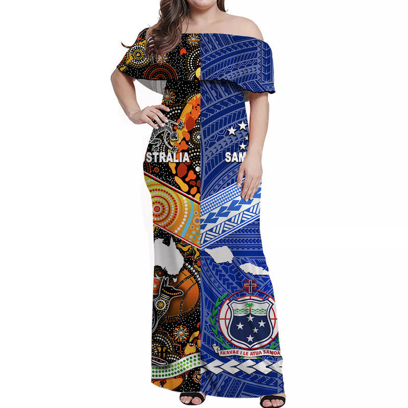 custom-personalised-samoa-and-australia-aboriginal-off-shoulder-long-dress-together