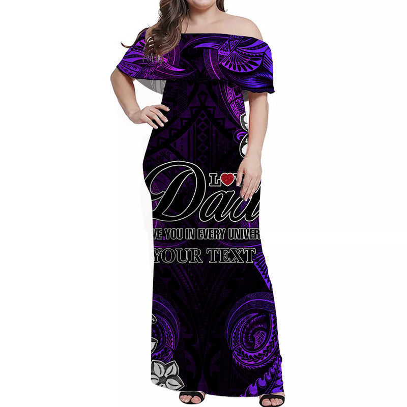 Personalised Polynesian Matching Hawaiian Shirt And Dress Fathers Day I Love You In Every Universe Purple LT8 - Wonder Print Shop