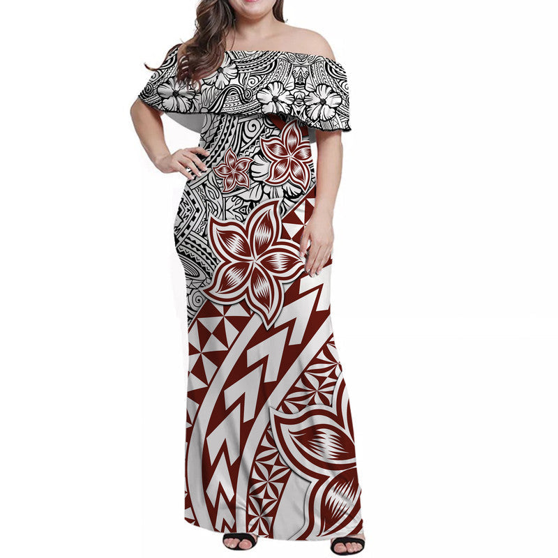 traditional-polynesian-tribal-tattoo-retro-women-off-shoulder-long-dress