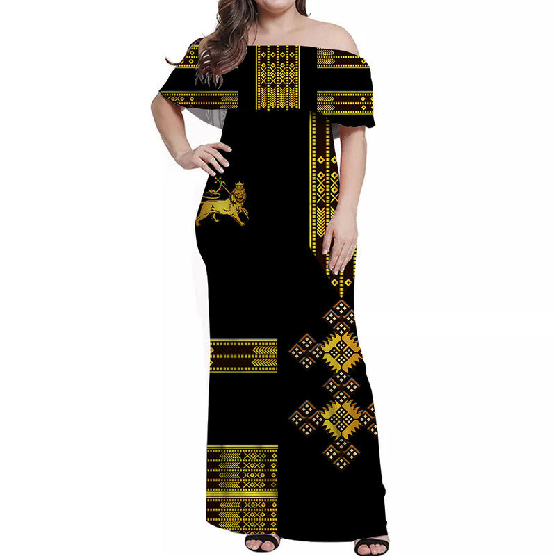 ethiopia-women-off-shoulder-long-dress-ethiopian-lion-of-judah-simple-tibeb-style-black