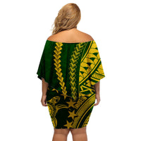 Cook Islands Polynesian Off Shoulder Short Dress LT6 - Wonder Print Shop