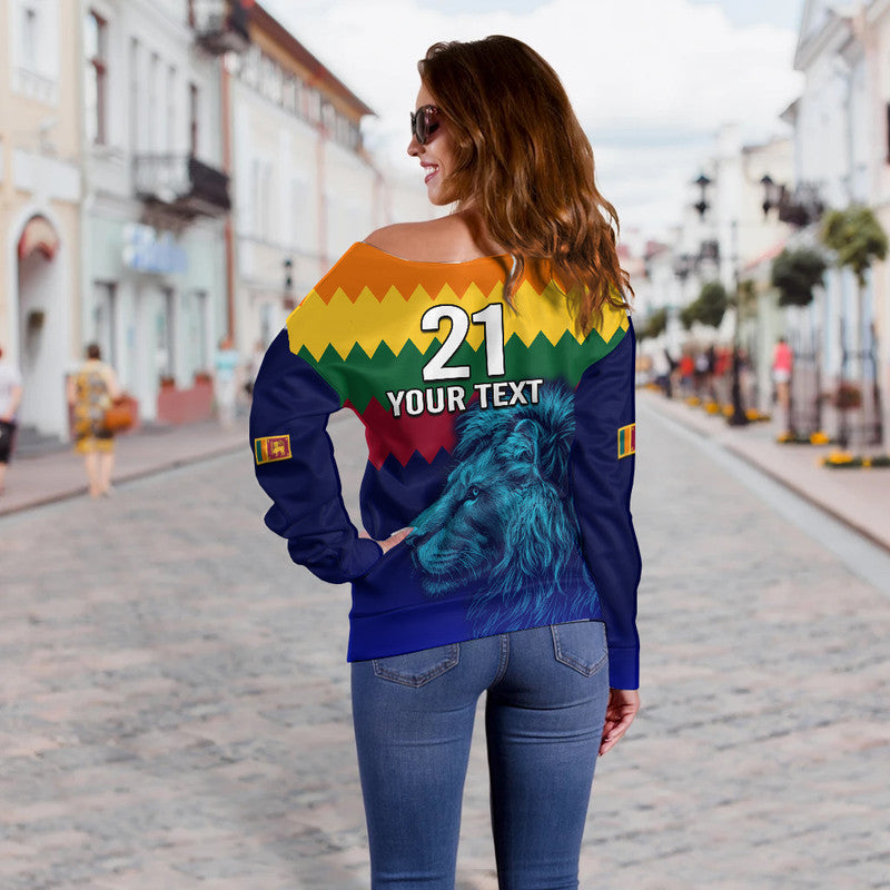(Custom Personalised) Sri Lanka The Lions Cricket Women Off Shoulder Sweater - Wonder Print Shop