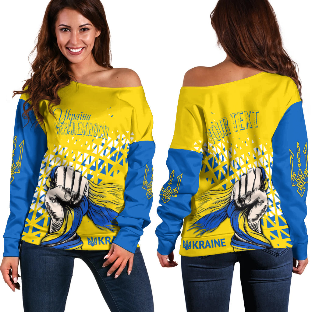 Personalised Ukraine Off Shoulder Sweater 31st Independence Anniversary - Wonder Print Shop