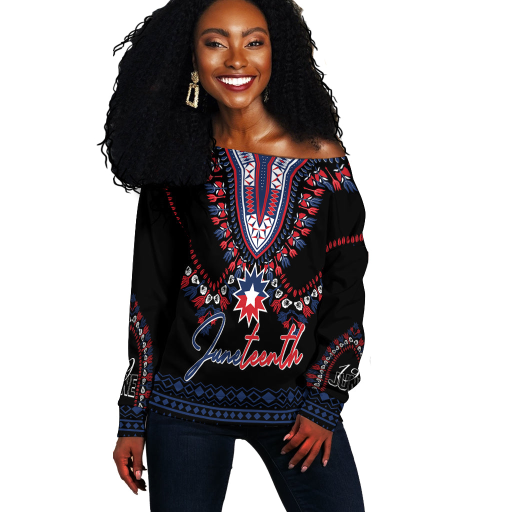 Juneteenth Dashiki Personalised Off Shoulder Sweater Freedom United - Wonder Print Shop