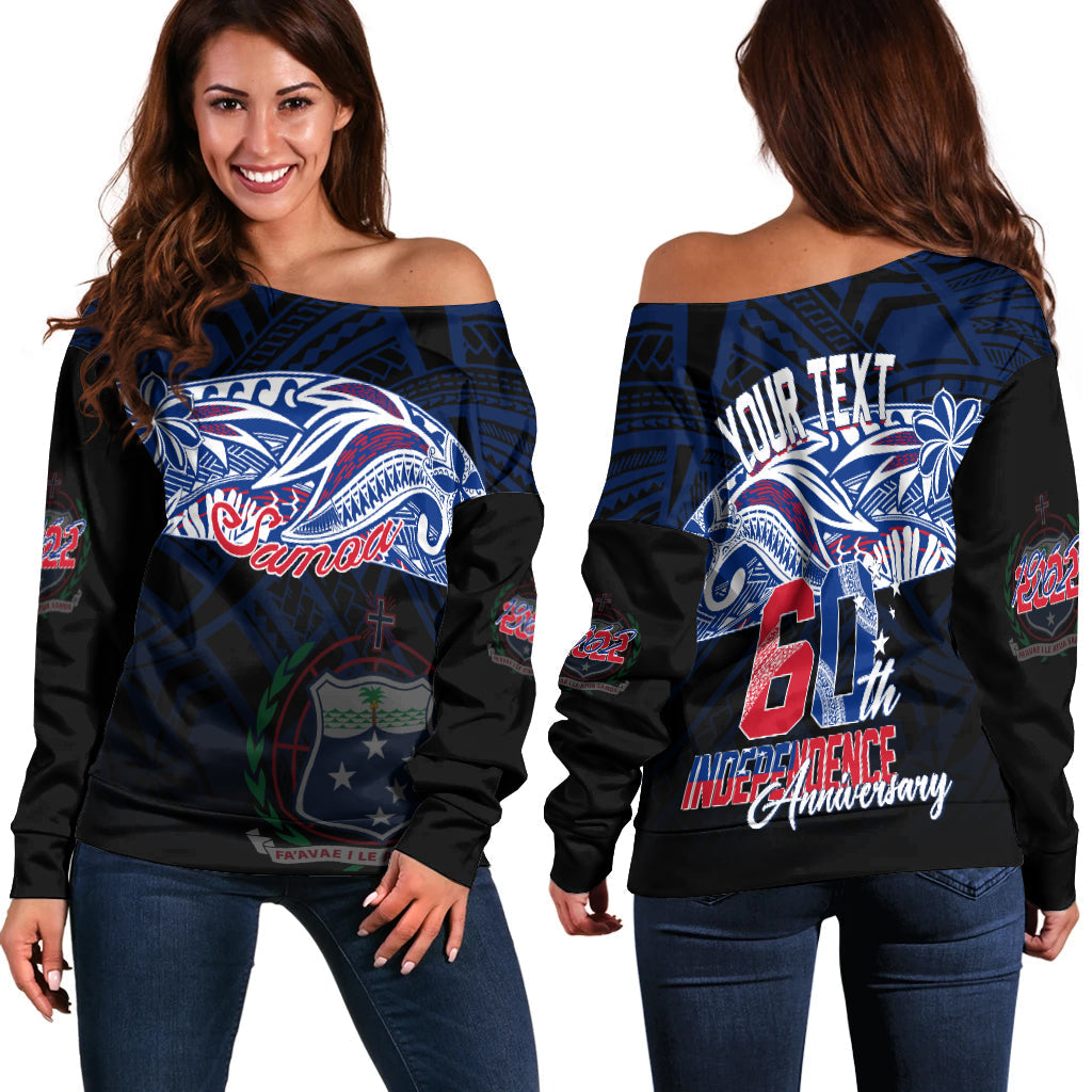 Samoa Personalised Off Shoulder Sweater 60th Independence Anniversary - Wonder Print Shop