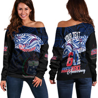 Samoa Personalised Off Shoulder Sweater 60th Independence Anniversary - Wonder Print Shop
