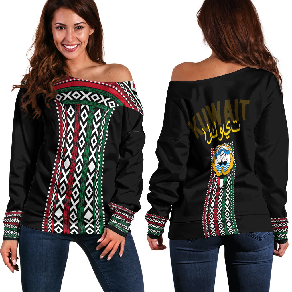 Kuwait Al Sadu Pattern Off Shoulder Sweater Modern Style - Wonder Print Shop