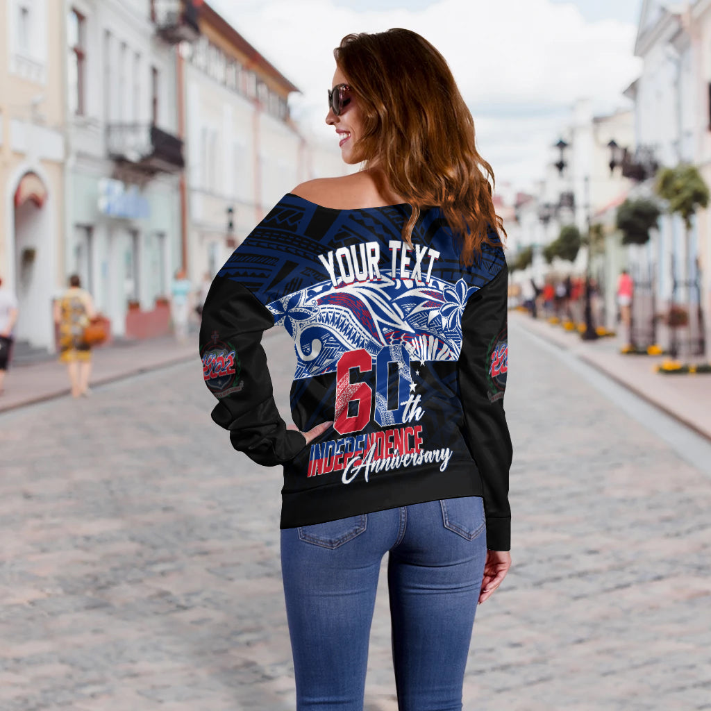 Samoa Personalised Off Shoulder Sweater 60th Independence Anniversary - Wonder Print Shop