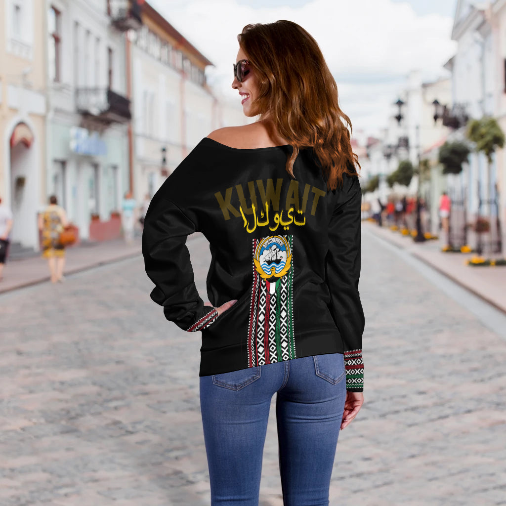 Kuwait Al Sadu Pattern Off Shoulder Sweater Modern Style - Wonder Print Shop
