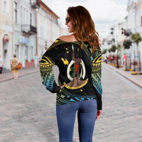 Vanuatu Proud To Be A Ni-Van - Polynesian Pattern Off Shoulder Sweater - Sanma Province - Wonder Print Shop