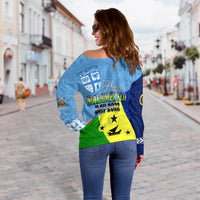 Malampa Fiji Day Off Shoulder Sweater Mix Tapa Style - Wonder Print Shop