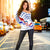 Croatia Off Shoulder Sweater Checkerboard Grunge Style - Blue Color - Wonder Print Shop