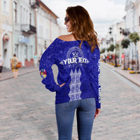 (Custom Personalize) Tonga Kolisi Kuini Salote Hibiscus Off Shoulder Sweater QSC Old Girls - Wonder Print Shop