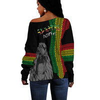 Ethiopia Patriot Day Off Shoulder Sweater Amharic Letters Roaring Lion - Wonder Print Shop