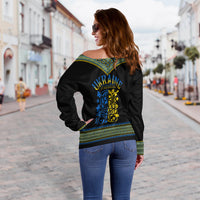 Ukraine Folk Patterns Off Shoulder Sweater Unity Day - Wonder Print Shop