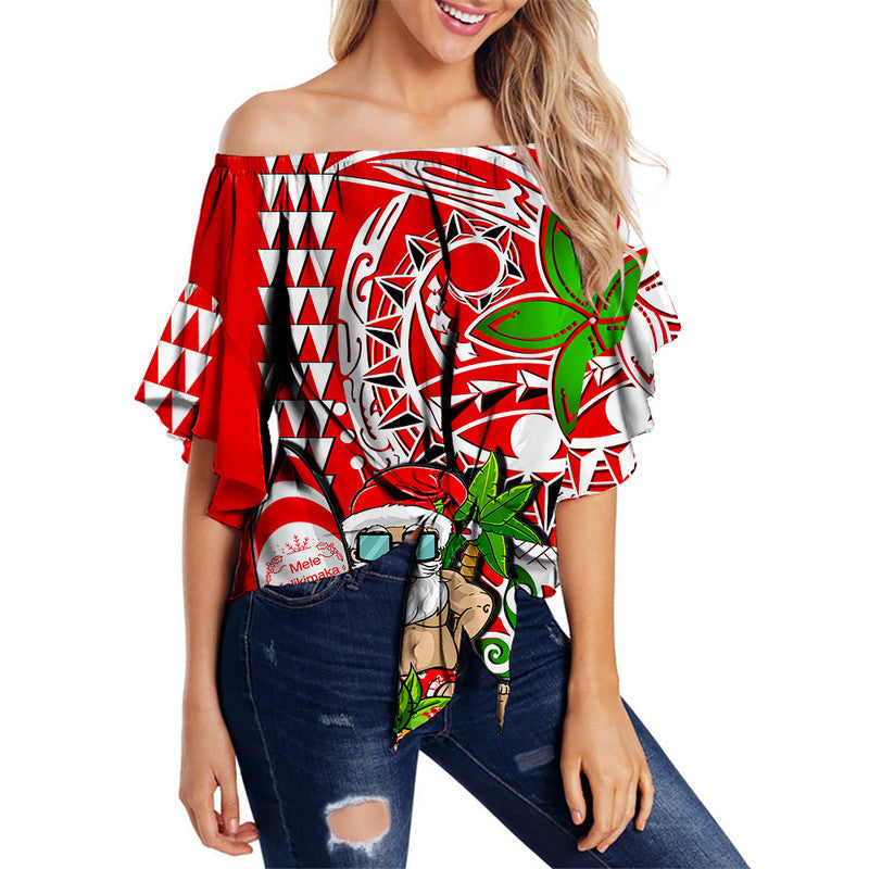 hawaii-mele-kalikimaka-santa-claus-beach-off-shoulder-waist-wrap-top