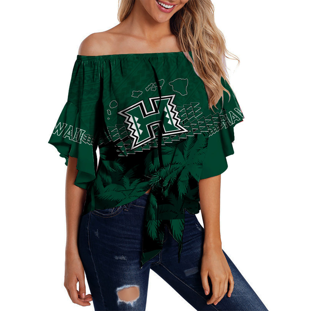 personalised-hawaii-rainbow-warriors-off-shoulder-waist-wrap-top-laau-pama