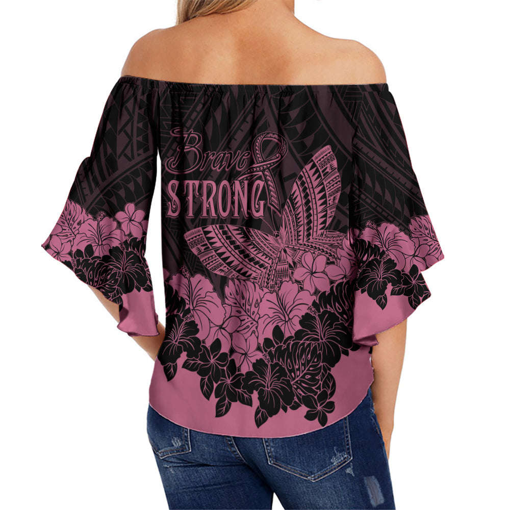 polynesian-breast-cancer-awareness-off-shoulder-waist-wrap-top-floral-butterfly