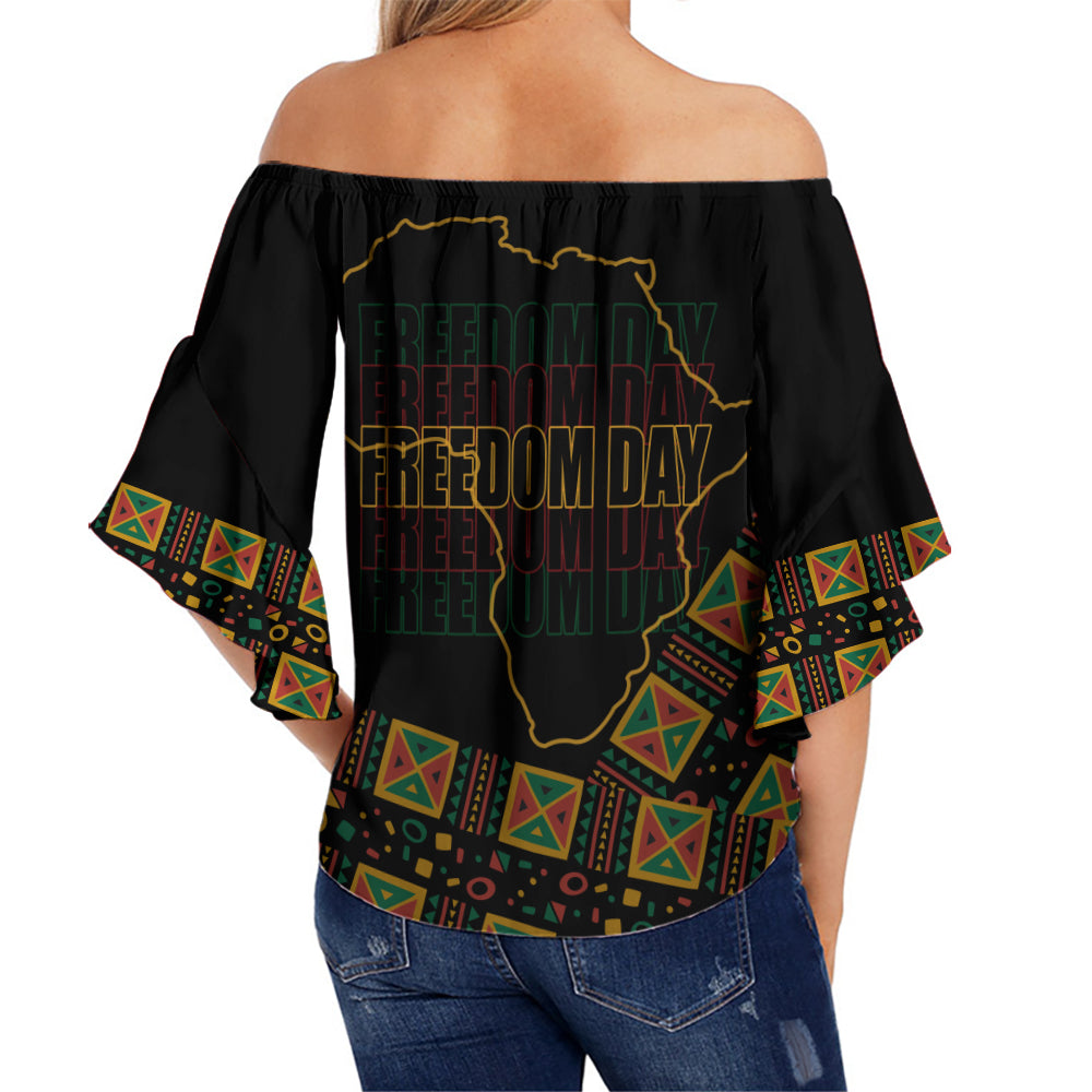 juneteenth-tribal-pattern-off-shoulder-waist-wrap-top-freedom-day