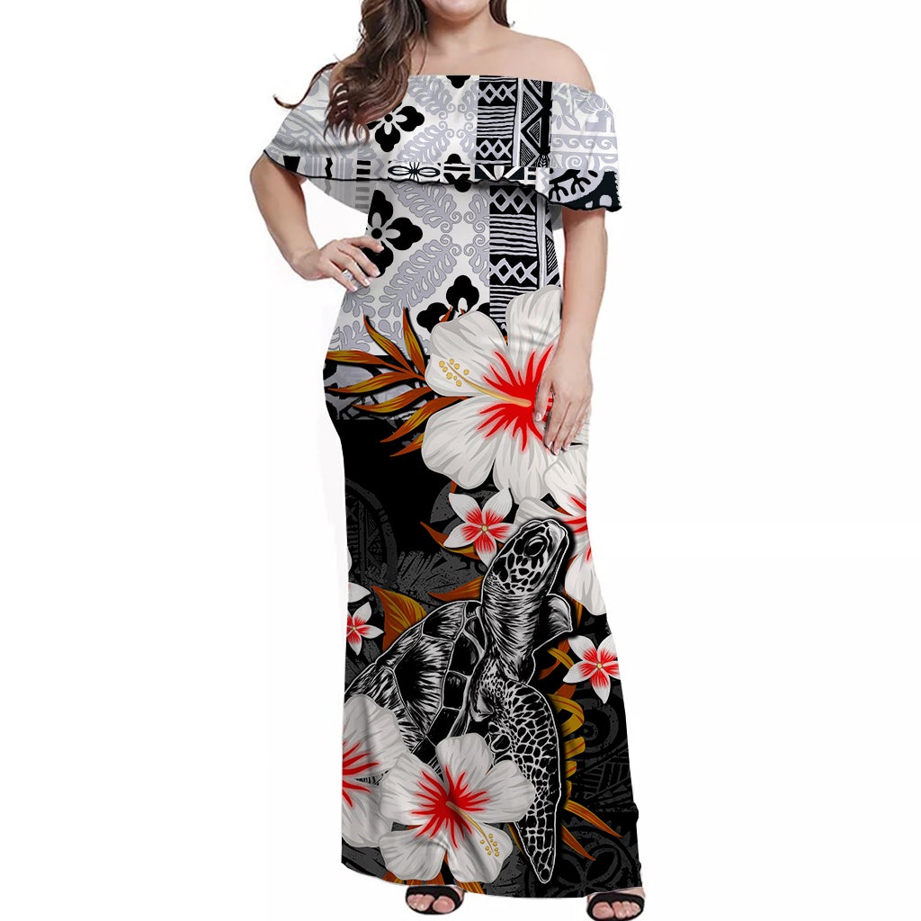 hawaii-turtle-off-shoulder-long-dress-black-style