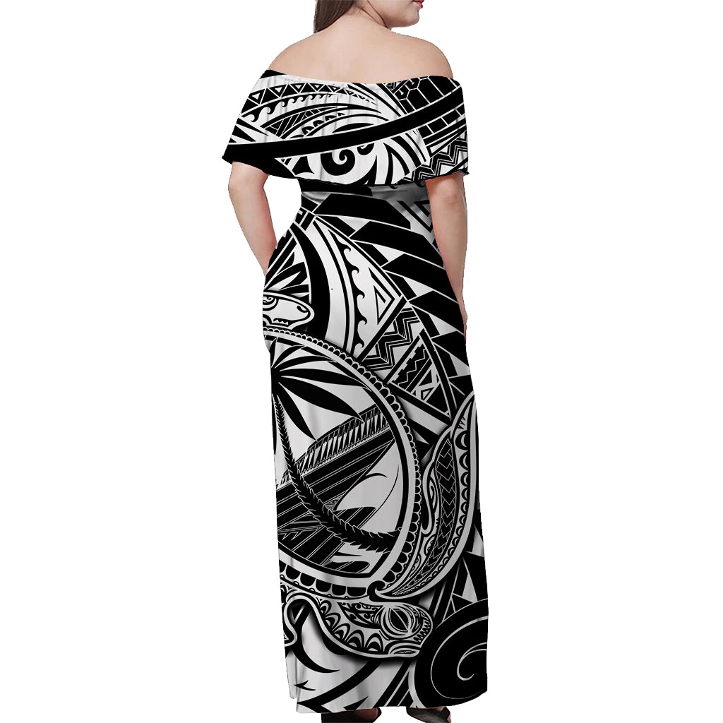 guam-off-shoulder-long-dress-turtle-mix-polynesian-white-style