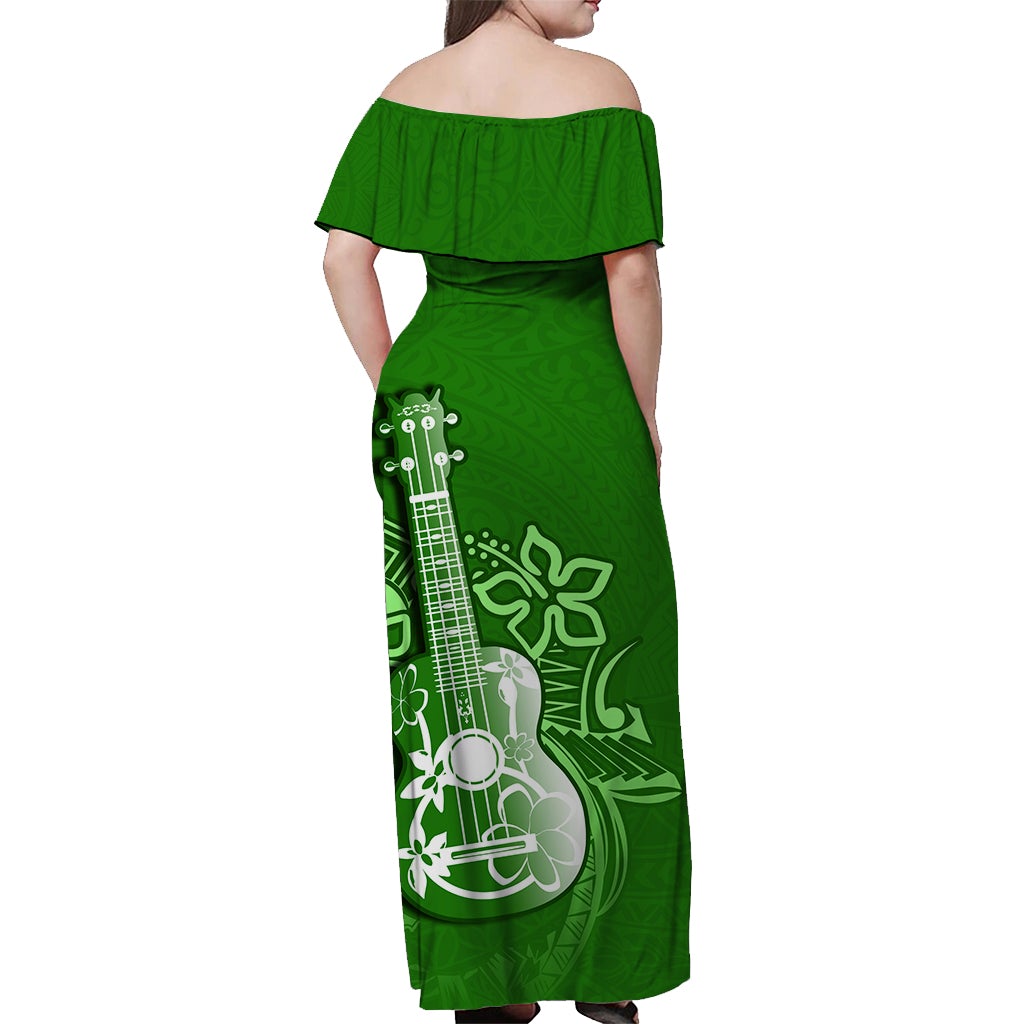 hawaii-ukulele-off-shoulder-long-dress-polynesian-green-style