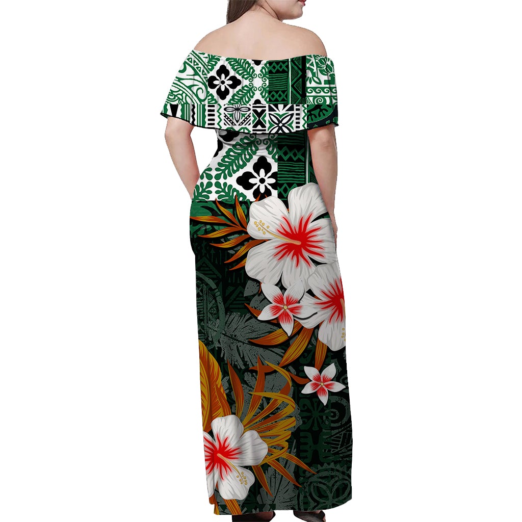 hawaii-tiki-off-shoulder-long-dress-green-style