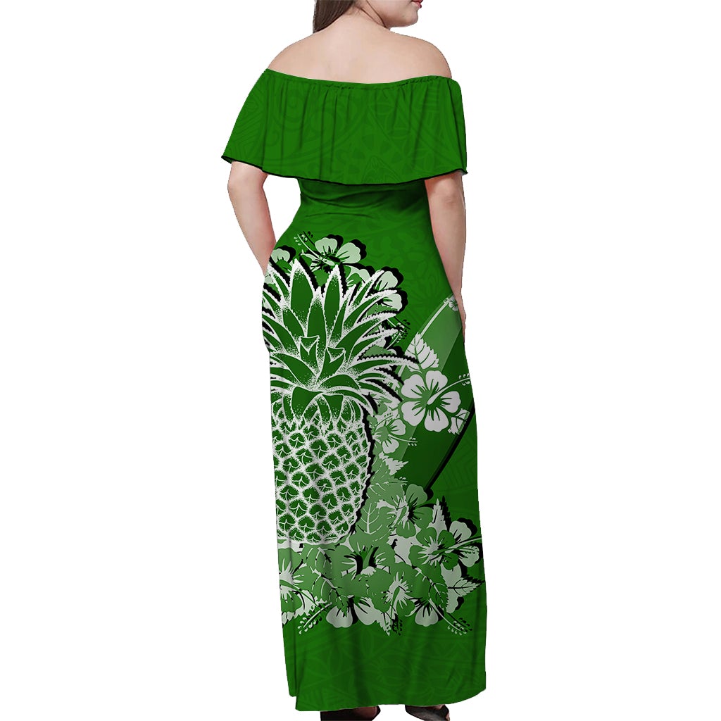 hawaii-pineapple-off-shoulder-long-dress-polynesian-green-style