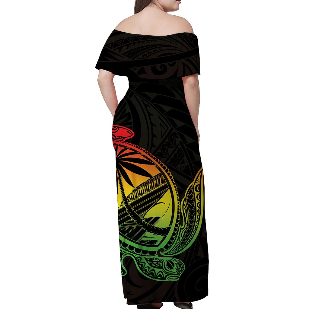 guam-off-shoulder-long-dress-turtle-mix-polynesian-style