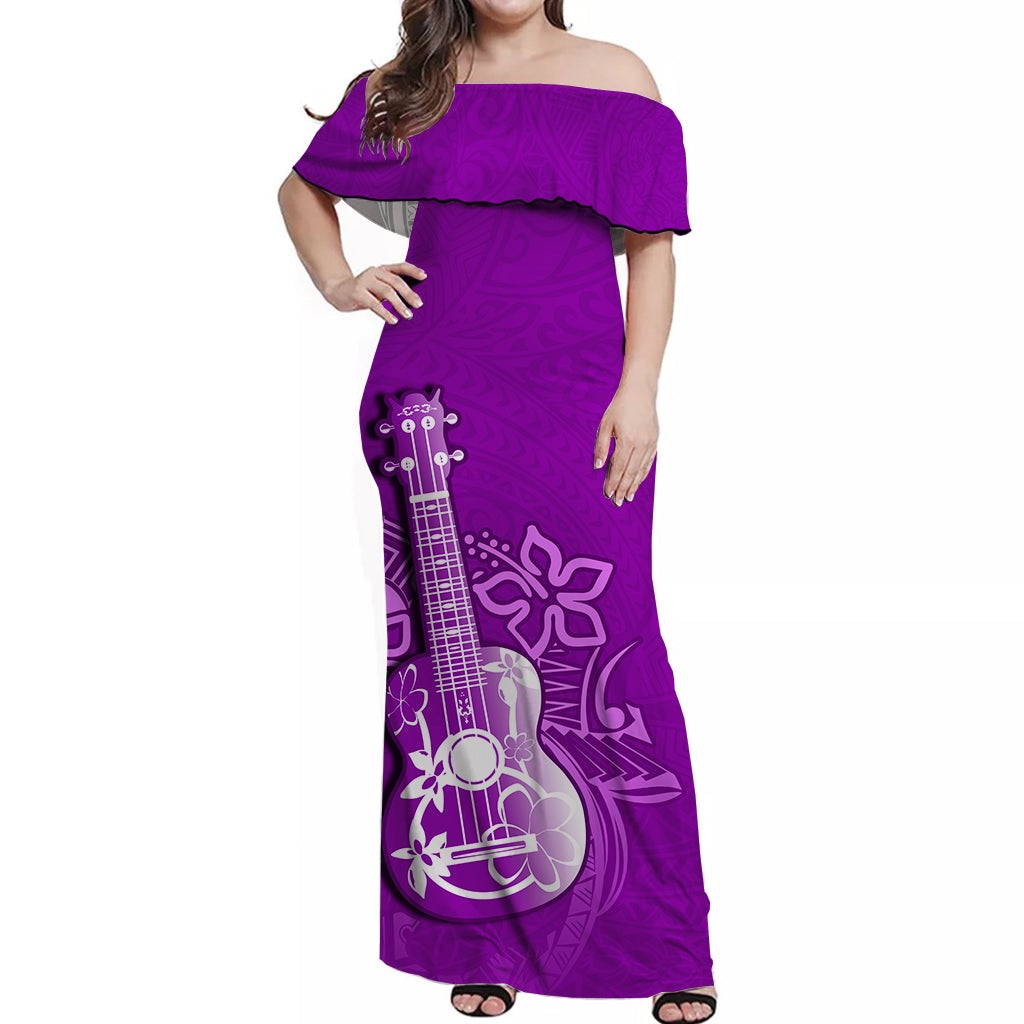 hawaii-ukulele-off-shoulder-long-dress-polynesian-purple-style