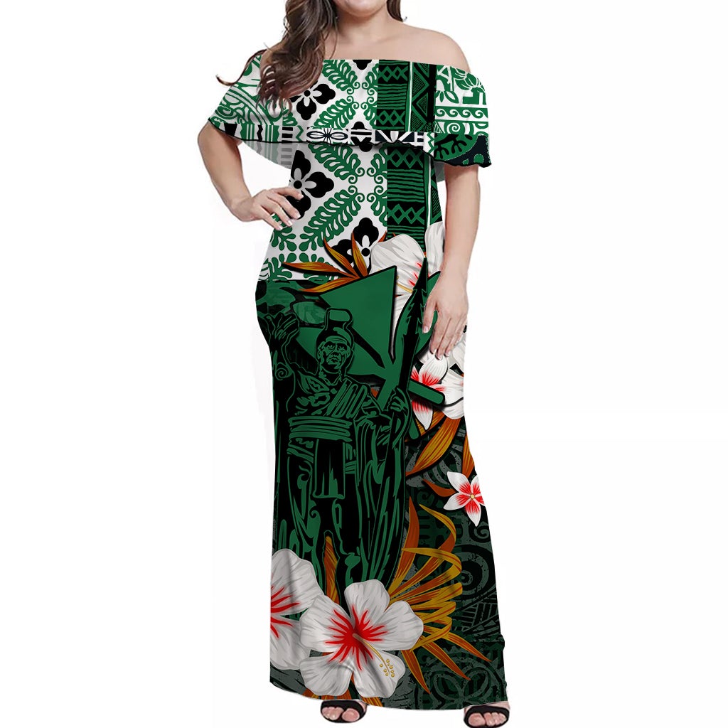 hawaii-king-off-shoulder-long-dress-green-style