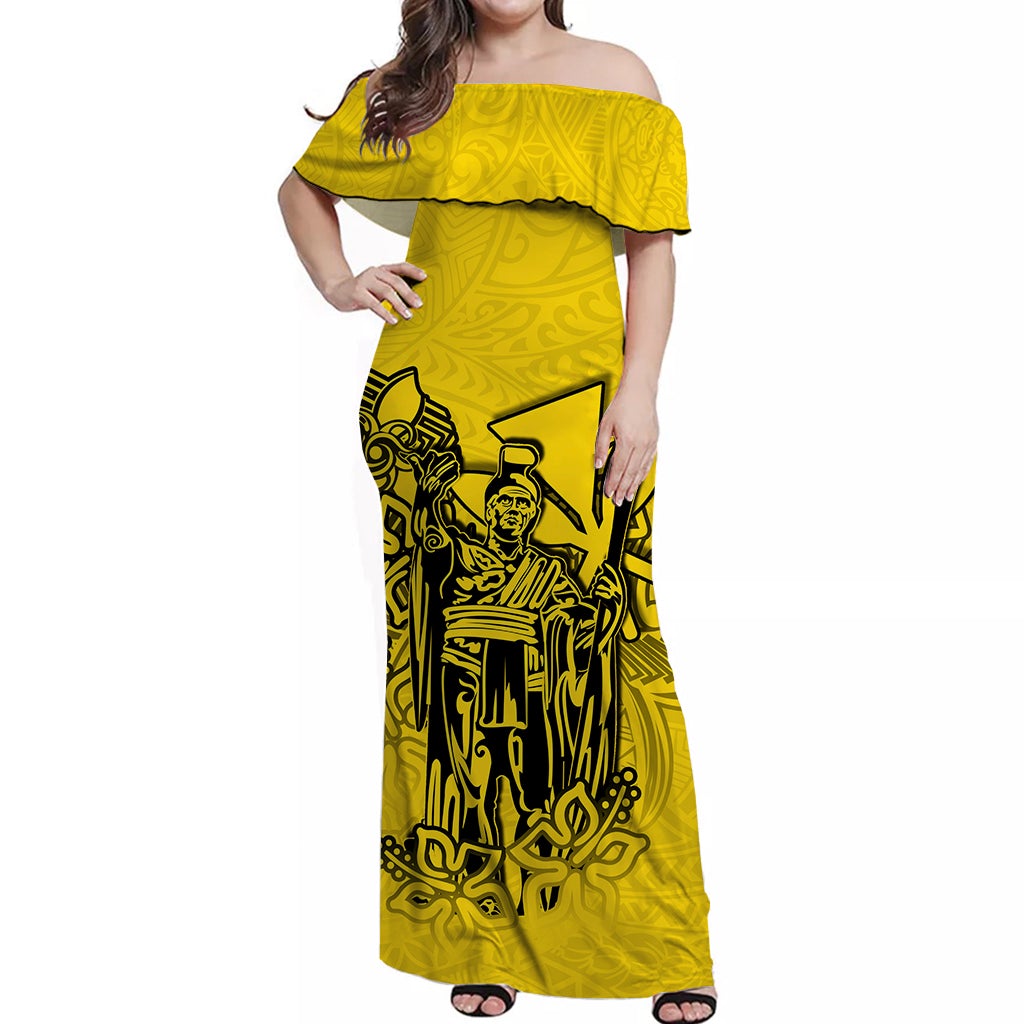 hawaii-king-off-shoulder-long-dress-polynesian-yellow-style