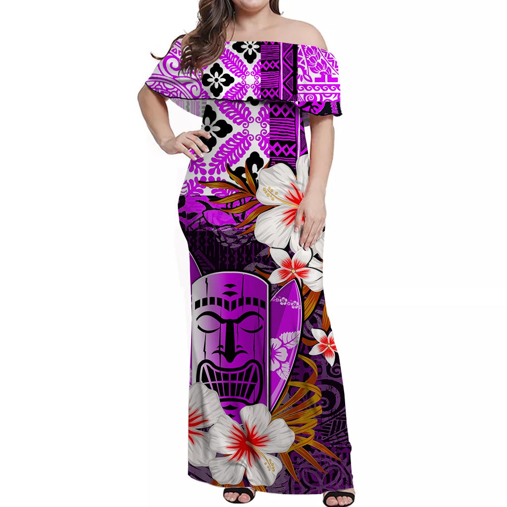 hawaii-tiki-off-shoulder-long-dress-purple-style