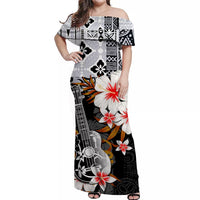 hawaii-ukulele-off-shoulder-long-dress-black-style