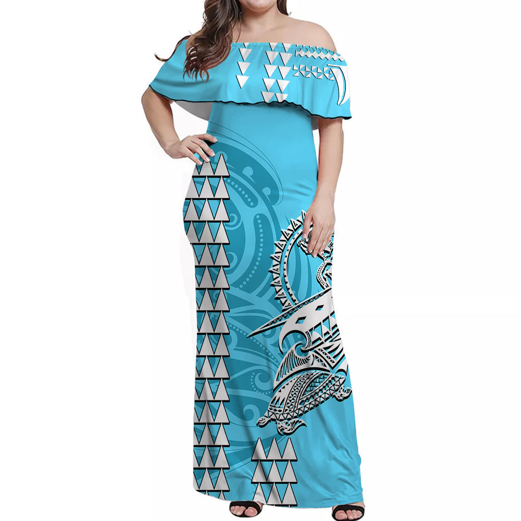 Hawaii Polynesian Warrior Kakau Matching Hawaiian Shirt And Dress Sky Blue LT6 - Wonder Print Shop