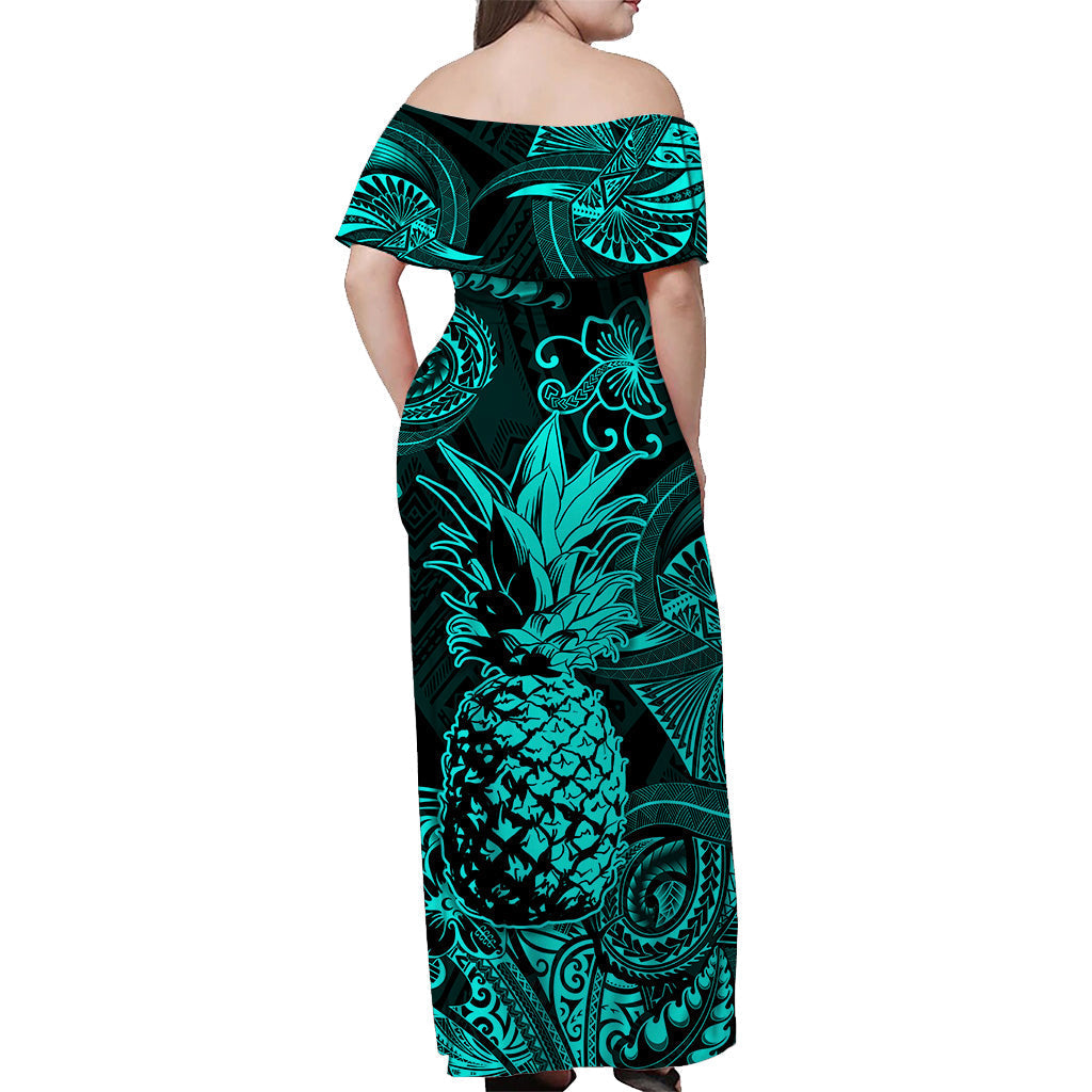 Hawaii Pineapple Polynesian Matching Hawaiian Outfits For Couples Unique Style - Turquoise LT8 - Wonder Print Shop