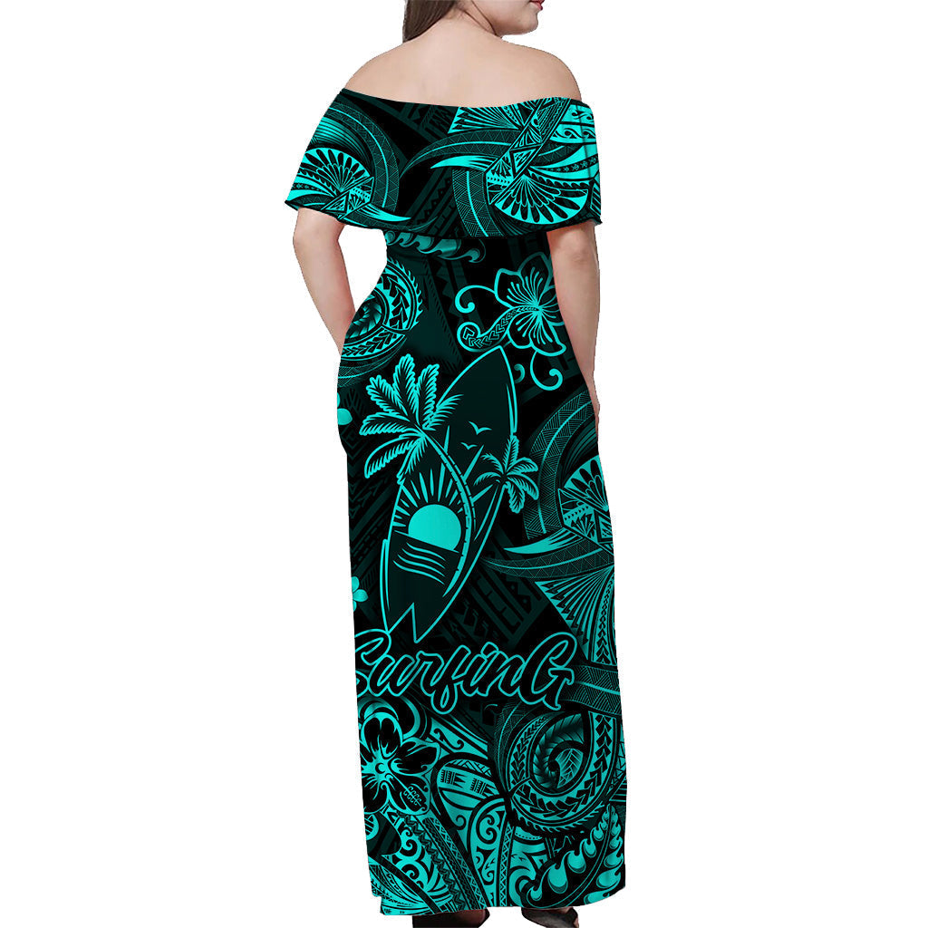 Hawaii Surfing Polynesian Matching Hawaiian Outfits For Couples Unique Style - Turquoise LT8 - Wonder Print Shop