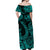 Polynesian Matching Hawaiian Outfits For Couples Hawaii Fish Hook Matching Hawaiian Shirt And Dress Unique Style - Turquoise LT8 - Wonder Print Shop